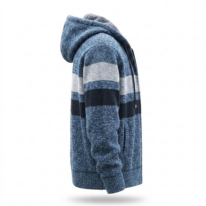 Lederjacken Outlet24 - Cukiv | Gefüttert Gestreift Strickjacke Herren