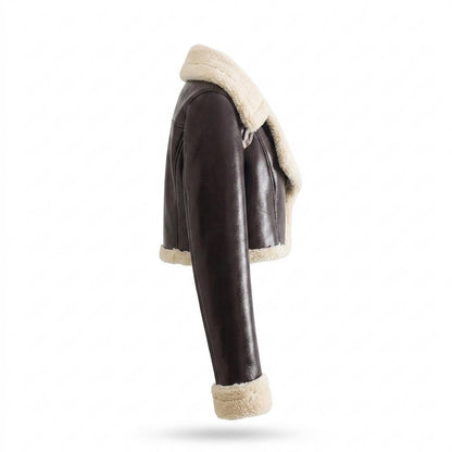 Lederjacken Outlet24 - Eigam | Gefüttert Kurzgeschnitten Lederjacke Damen