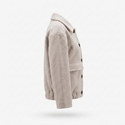 Lederjacken Outlet24 - Nowen | Kurzgeschnittene Geknöpfte Jacke Damen