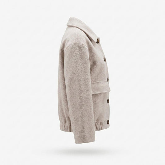 Lederjacken Outlet24 - Nowen | Kurzgeschnittene Geknöpfte Jacke Damen