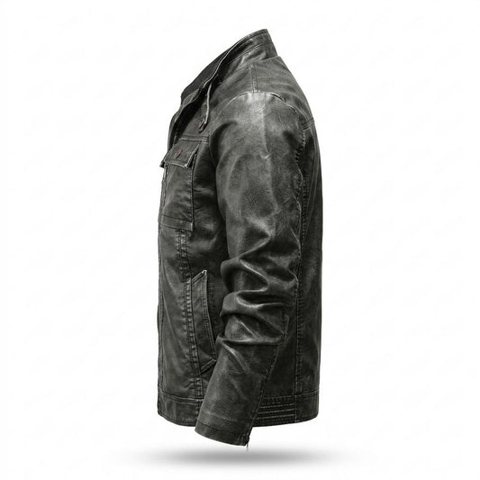 Lederjacken Outlet24 - Kokom | Gefüttert Strukturiert Lederjacke Herren