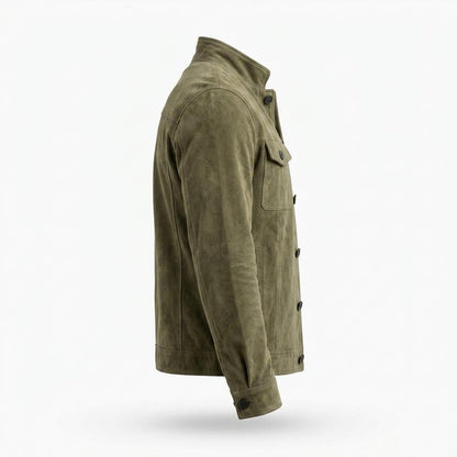 Lederjacken Outlet24 - Yawud | Geknöpft Langärmlig Wildleder-Jacke Herren