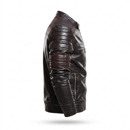 Lederjacken Outlet24 - Viron | Gesteppt Tailliert Lederjacke Herren