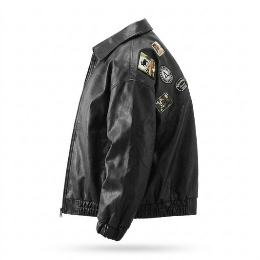 Lederjacken Outlet24 - Mitin | Bestickt Glatt Lederjacke Herren