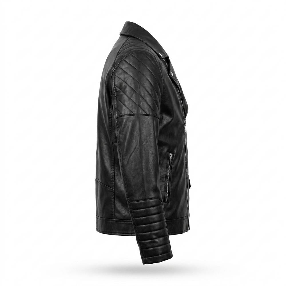 Lederjacken Outlet24 - Vuzav | Asymmetrisch Gesteppt Lederjacke Herren