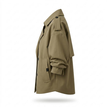 Lederjacken Outlet24 - Liwom | Zweireihiger Kurzer Mantel Damen
