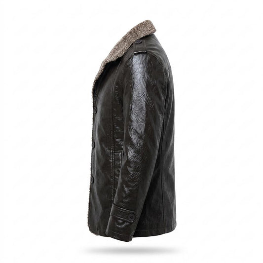 Lederjacken Outlet24 - Savak | Gefüttert Geknöpft Lederjacke Herren