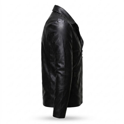 Lederjacken Outlet24 - Sosim | Asymmetrisch Tailliert Lederjacke Herren