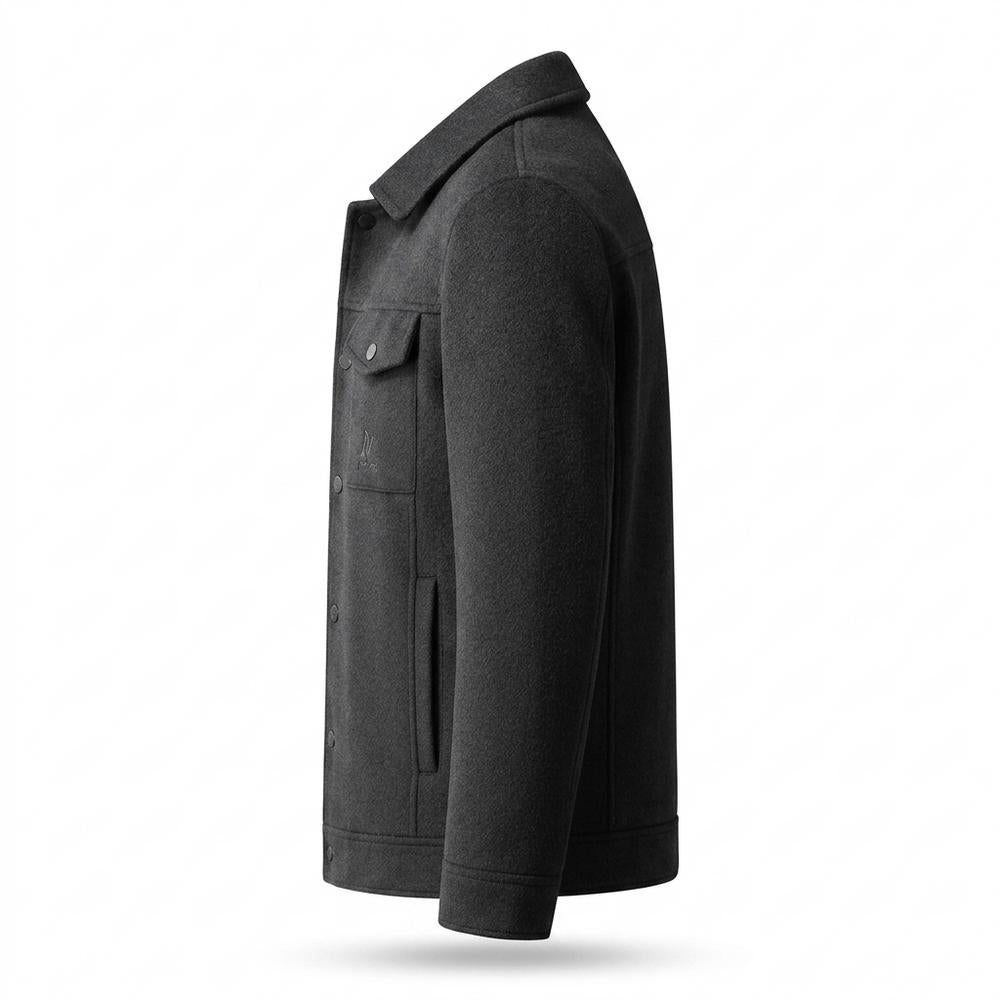 Lederjacken Outlet24 - Vowos | Wollig Geknöpft Jacke Herren
