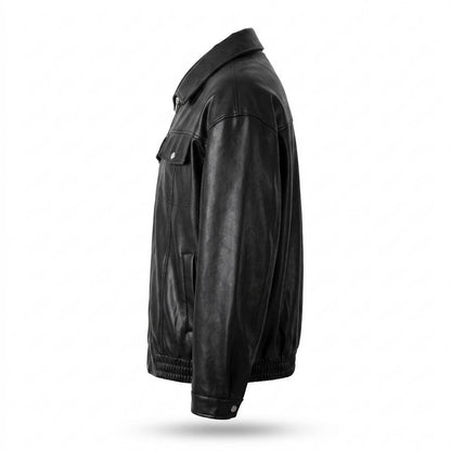 Lederjacken Outlet24 - Domem | Weite Glatte Lederjacke Herren