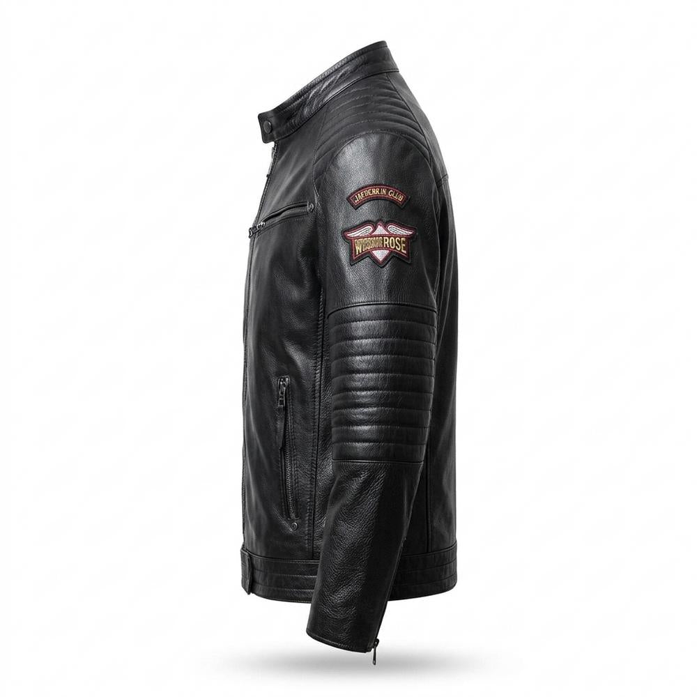 Lederjacken Outlet24 - Notok | Gesteppte Genarbte Lederjacke Herren