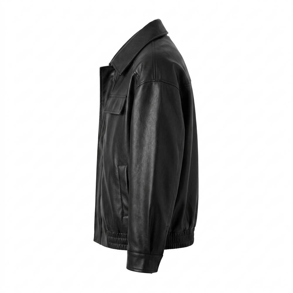 Lederjacken Outlet24 - Eofuv | Locker Geschnittene Lederjacke Herren