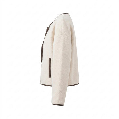 Lederjacken Outlet24 - Tikot | Paspeliert Kragenlos Jacke Damen