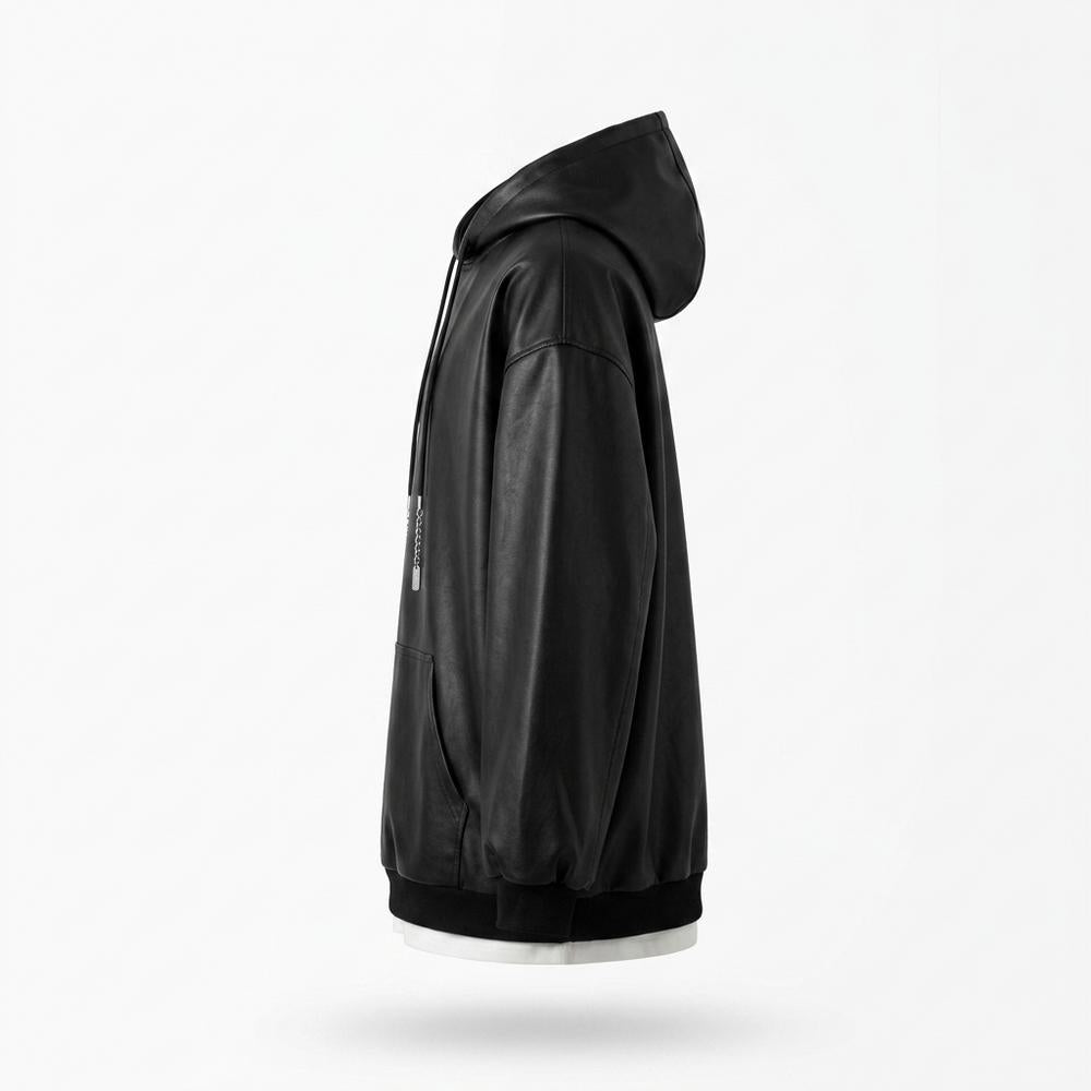Lederjacken Outlet24 - Zuzak | Weitgeschnittener Leder Hoodie Unisex