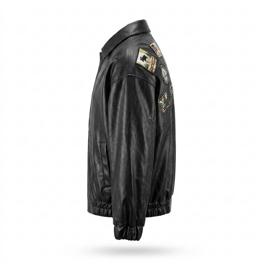 Lederjacken Outlet24 - Cumad | Gepatcht Gefüttert Lederjacke Herren