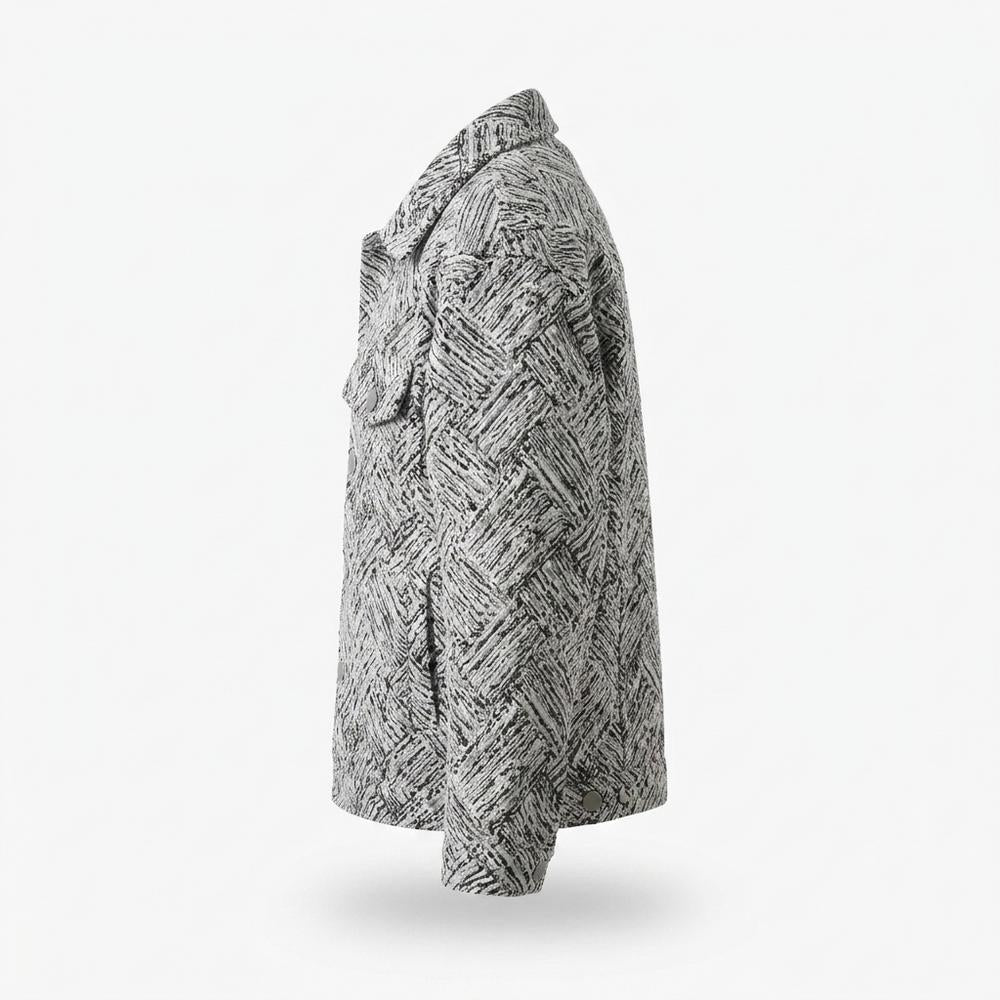 Lederjacken Outlet24 - Yikak | Gemusterte Gerade Geschnittene Jacke Unisex