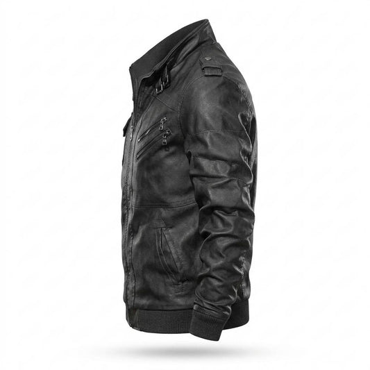 Lederjacken Outlet24 - Vinar | Gefüttert Tailliert Lederjacke Herren