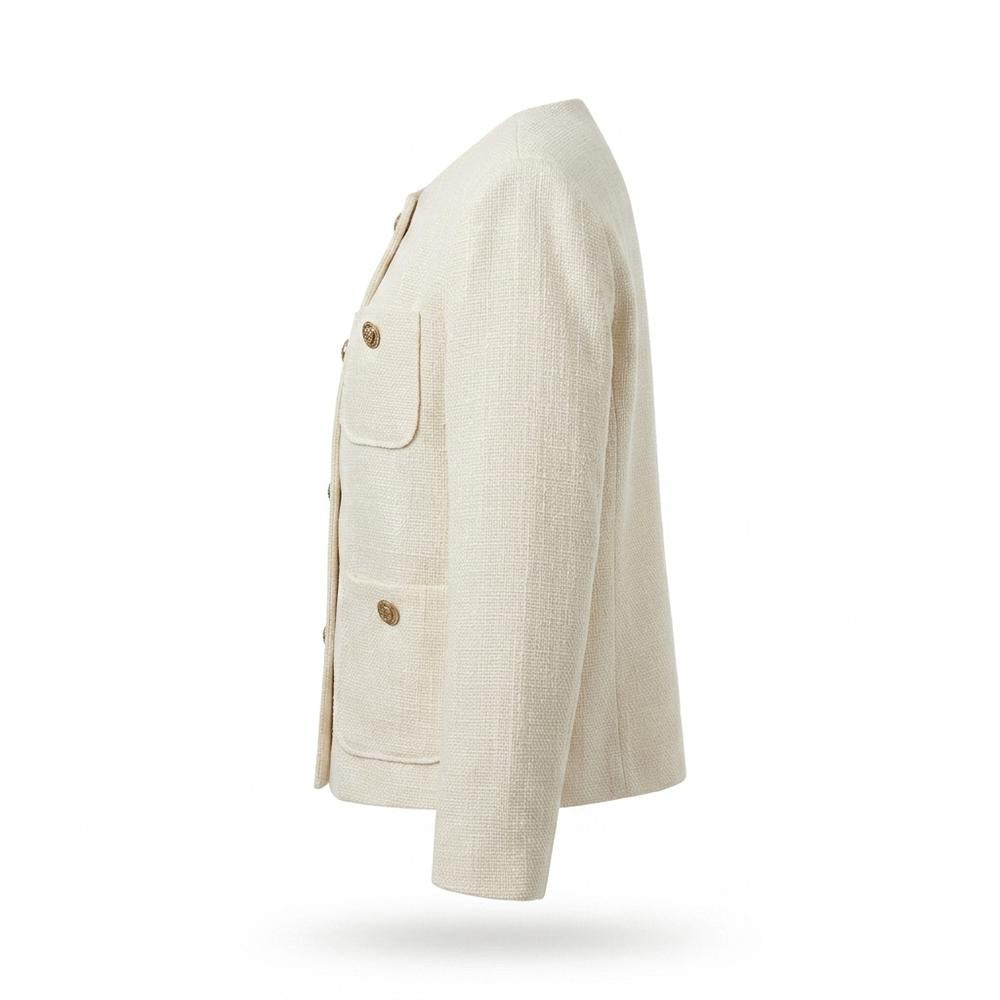 Lederjacken Outlet24 - Cifid | Strukturiert Kragenlos Jacke Damen