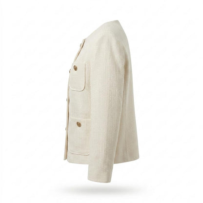 Lederjacken Outlet24 - Cifid | Strukturiert Kragenlos Jacke Damen