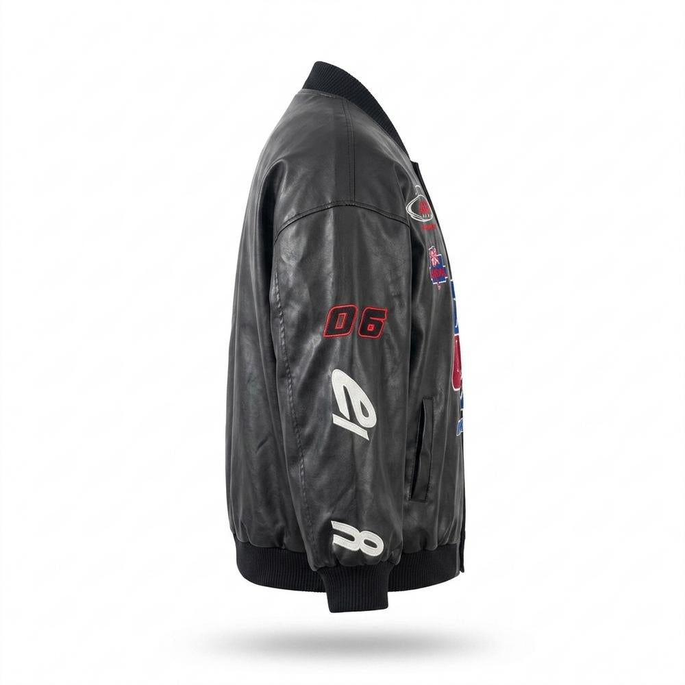 Lederjacken Outlet24 - Rizul | Bestickt Blousonartig Lederjacke Unisex