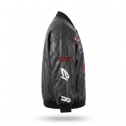Lederjacken Outlet24 - Rizul | Bestickt Blousonartig Lederjacke Unisex