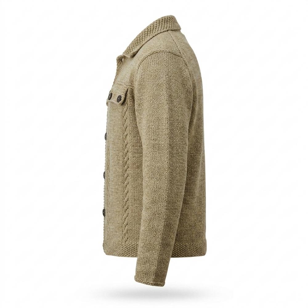 Lederjacken Outlet24 - Allar | Strukturiert Geknöpft Strickjacke Herren