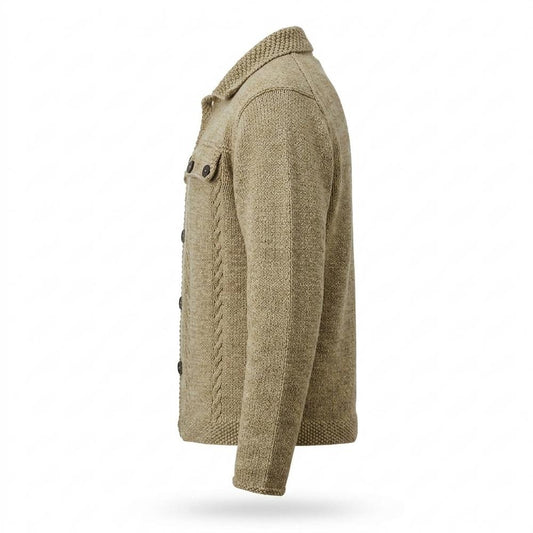Lederjacken Outlet24 - Allar | Strukturiert Geknöpft Strickjacke Herren
