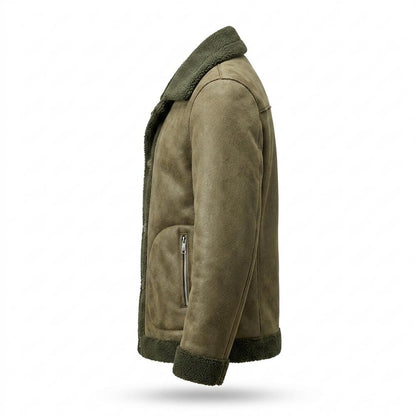 Lederjacken Outlet24 - Aivon | Gefüttert Geknöpft Wildleder-Jacke Herren