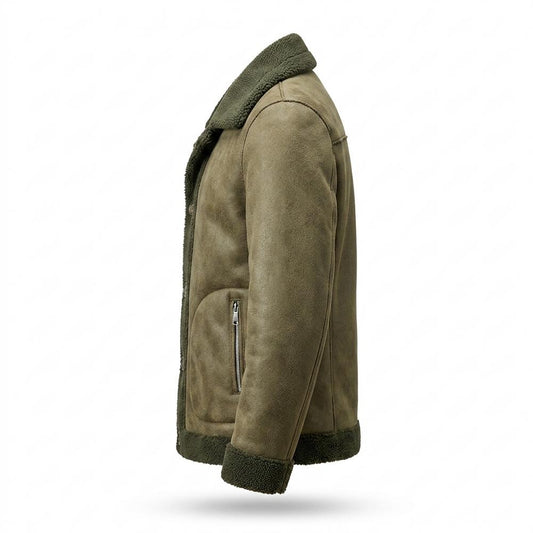 Lederjacken Outlet24 - Aivon | Gefüttert Geknöpft Wildleder-Jacke Herren