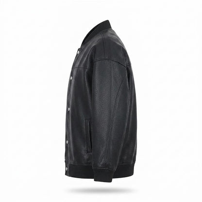 Lederjacken Outlet24 - Donit | Geknöpft Gerippt Lederjacke Unisex