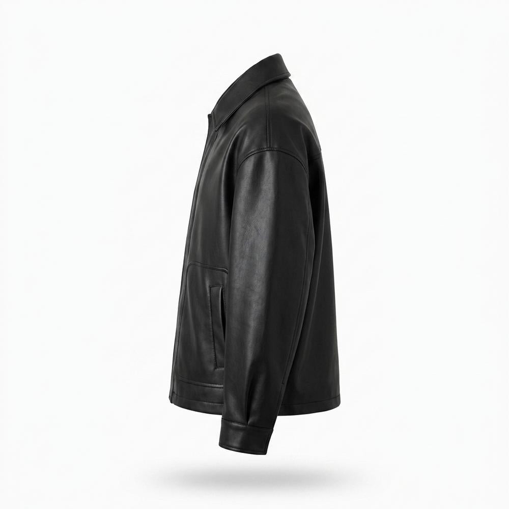 Lederjacken Outlet24 - Yozur | Locker Geschnittene Geknöpfte Lederjacke Herren