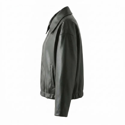 Lederjacken Outlet24 - Zaras | Gekragt Glatt Lederjacke Unisex