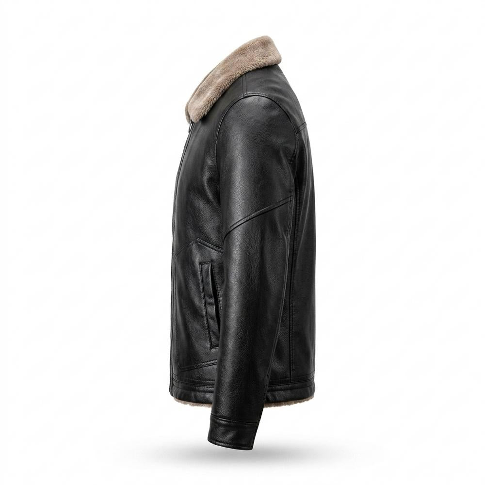 Lederjacken Outlet24 - Kanol | Gefütterte Shearling Lederjacke Herren