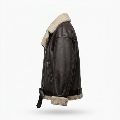 Lederjacken Outlet24 - Liwod | Gefütterte Weite Lederjacke Damen