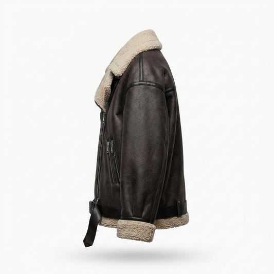 Lederjacken Outlet24 - Liwod | Gefütterte Weite Lederjacke Damen
