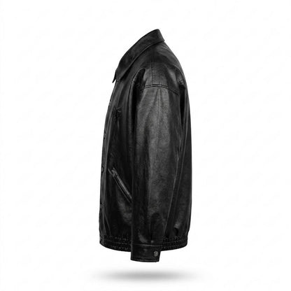 Lederjacken Outlet24 - Rokus | Geknöpft Oversized Lederjacke Unisex