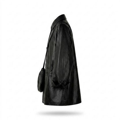 Lederjacken Outlet24 - Eedan | Geknöpft Oversized Ledermantel Unisex