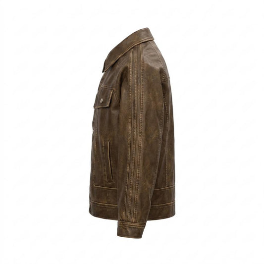 Lederjacken Outlet24 - Zipas | Gewaschen Geknöpft Lederjacke Unisex