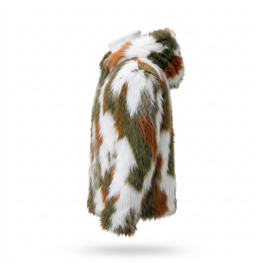 Lederjacken Outlet24 - Coler | Mehrfarbige Zottelige Jacke Herren