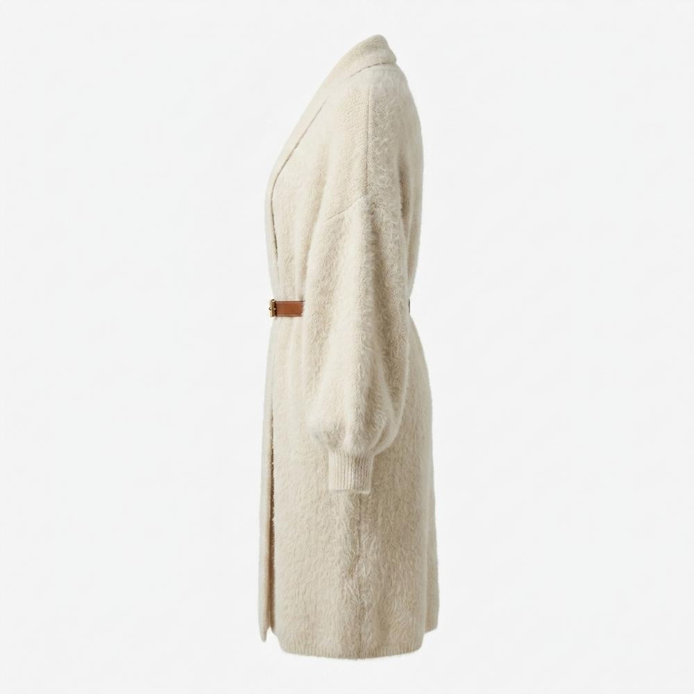 Lederjacken Outlet24 - Aetir | Flauschiger Langer Cardigan Damen