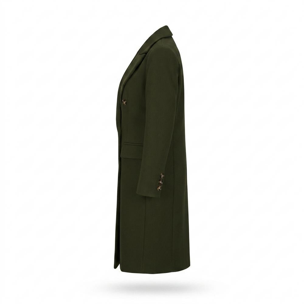 Lederjacken Outlet24 - Vogak | Zweireihiger Strukturierter Mantel Damen