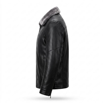Lederjacken Outlet24 - Cobat | Gefüttert Reißverschluss Lederjacke Herren