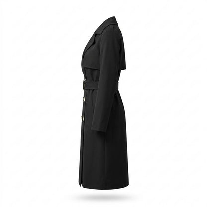 Lederjacken Outlet24 - Eabil | Zweireihiger Gegürteter Mantel Damen