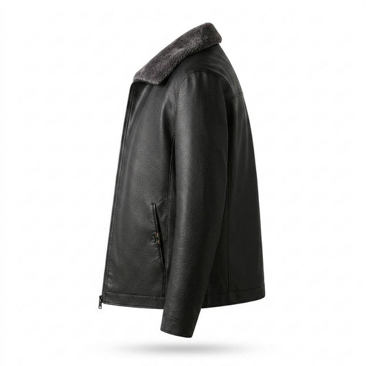 Lederjacken Outlet24 - Cozun | Gefüttert Strukturiert Lederjacke Herren