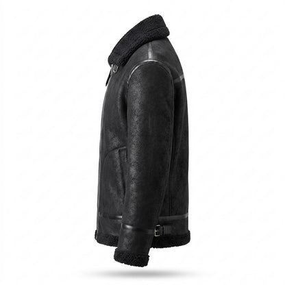 Lederjacken Outlet24 - Nafen | Gefütterte Reißverschluss Lederjacke Herren
