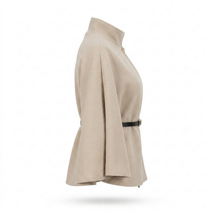 Lederjacken Outlet24 - Yepav | Hochgeschlossener Gerippter Mantel Damen