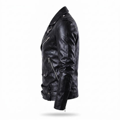 Lederjacken Outlet24 - Vilan | Asymmetrisch Tailliert Lederjacke Herren