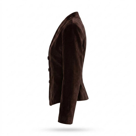 Lederjacken Outlet24 - Aitam | Tailliert Geknöpft Wildleder-Jacke Damen