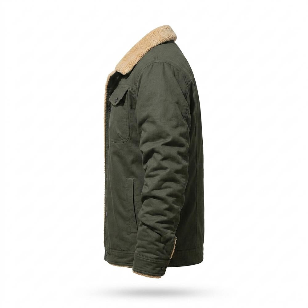 Lederjacken Outlet24 - Lemed | Gefütterte Geknöpfte Jacke Herren