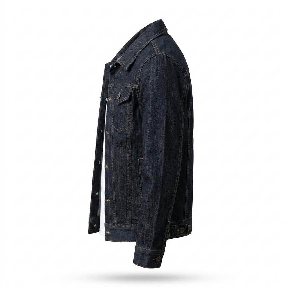 Lederjacken Outlet24 - Romem | Geknöpft Denim Jacke Unisex